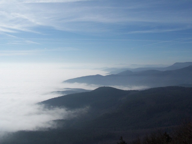 La plaine d'Alsace dans les nuages