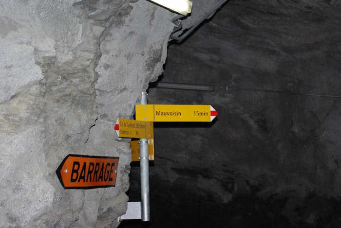 Tunnel d'accès au barrage de Mauvoisin - Valais Suisse