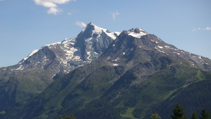 Le mont Pourri vu de la Rosière (Altiport)