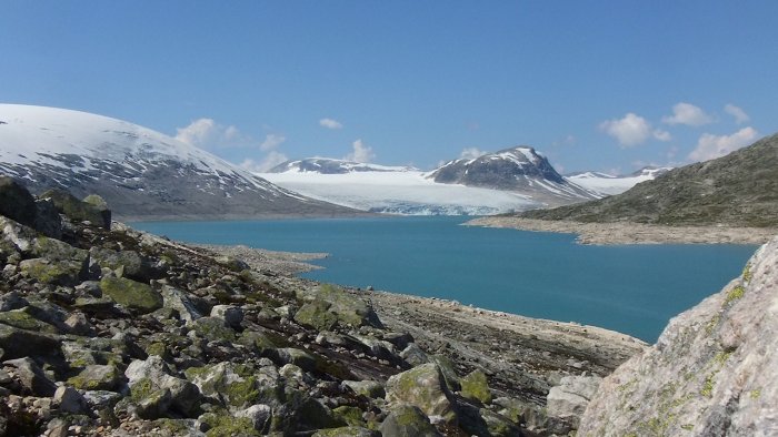 Norvège - Styggevatnet (lac) et Austdalsbreen (glacier)